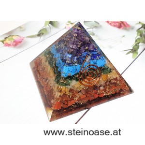 Orgonit Pyramide: Chakra & Kupferspirale, 75mm